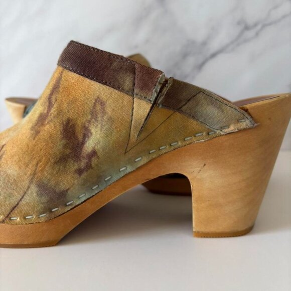 Jeffrey Campbell Fabric Multicoloured Tie Dye Clogs Heels Boho Festival Hippi - Picture 5 of 12
